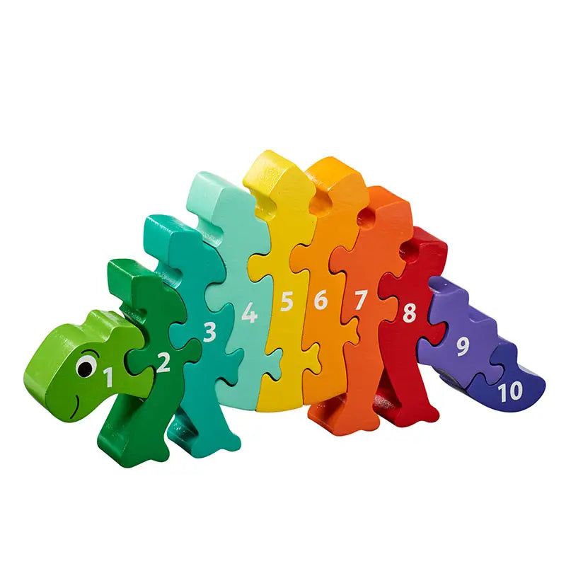 Dinosaur 1-10 Puzzle - Handmade Fair Trade Wooden Kids Toy