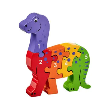 Dinosaur 1-5 Puzzle - Handmade Fair Trade Wooden Kids Toy