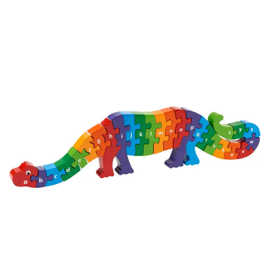 Dinosaur Alphabet Puzzle - Handmade Fair Trade Wooden Toy
